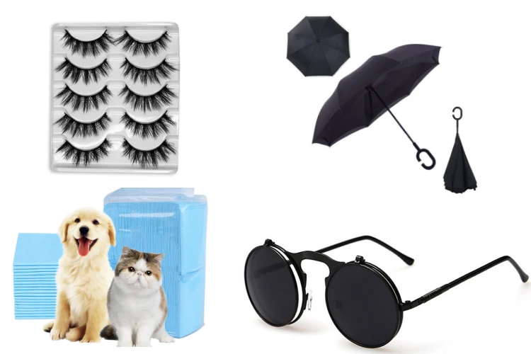 Reverse Inverted Umbrella.Sunglasses.False Eyelashes.Pet Diapers